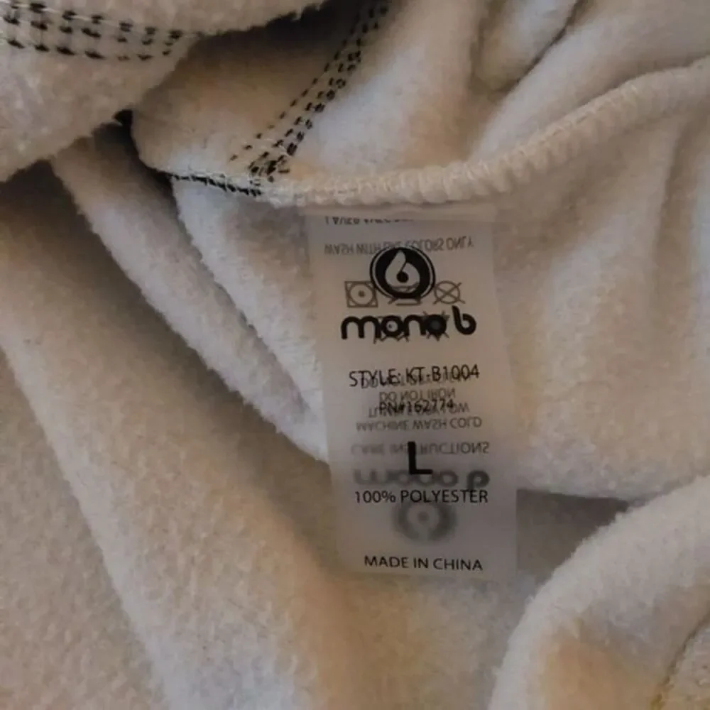 Mono B Women's‎ Size Large Cropped Loose Neck Cream & Black Stripped Pullover